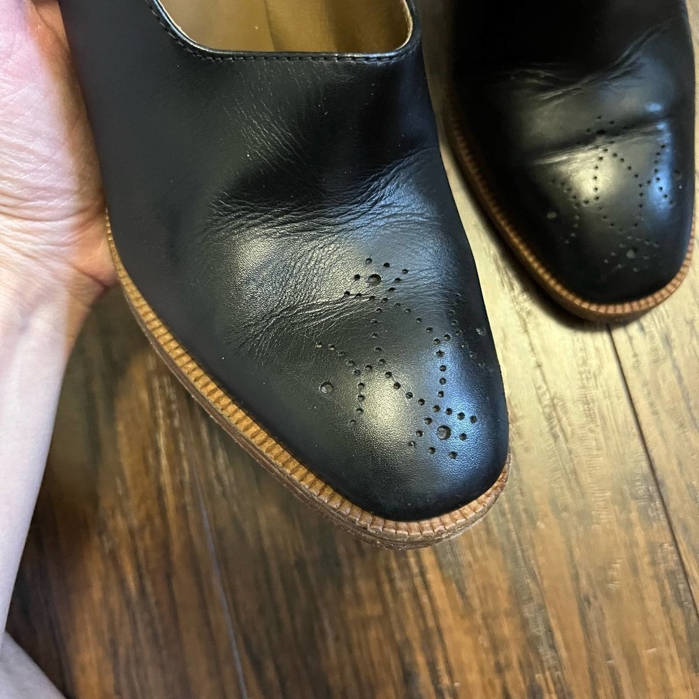 Hermes Clou de Selle Accent Black Leather Pumps Women's Size 37 - Picture 8 of 8